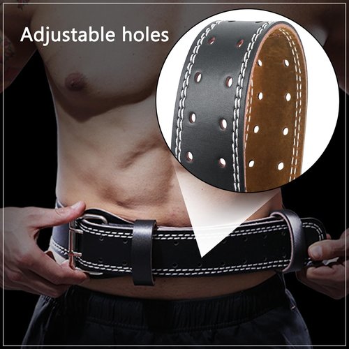 Luwint Weight Lifting Belt with Lifting Straps, 5.9 Inch Wide PU Leather Belt for Men, Lumbar Back Support for Powerlifting, Deadlift, Squat, Gym and Strength Training