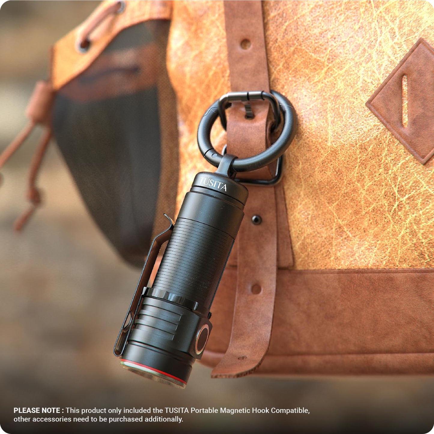 TUSITA Portable Magnetic Hook Compatible with Olight NEBO Flashlights, 2-Pack