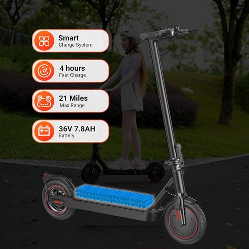 Electric Scooter by [Brand Name] - 500W Motor, 23 Miles Range, 21 MPH Speed, Foldable & Lightweight