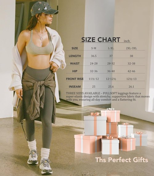 FULLSOFT High Waisted Leggings for Women - Soft Black Yoga Pants | Reg & Plus Size for Workout