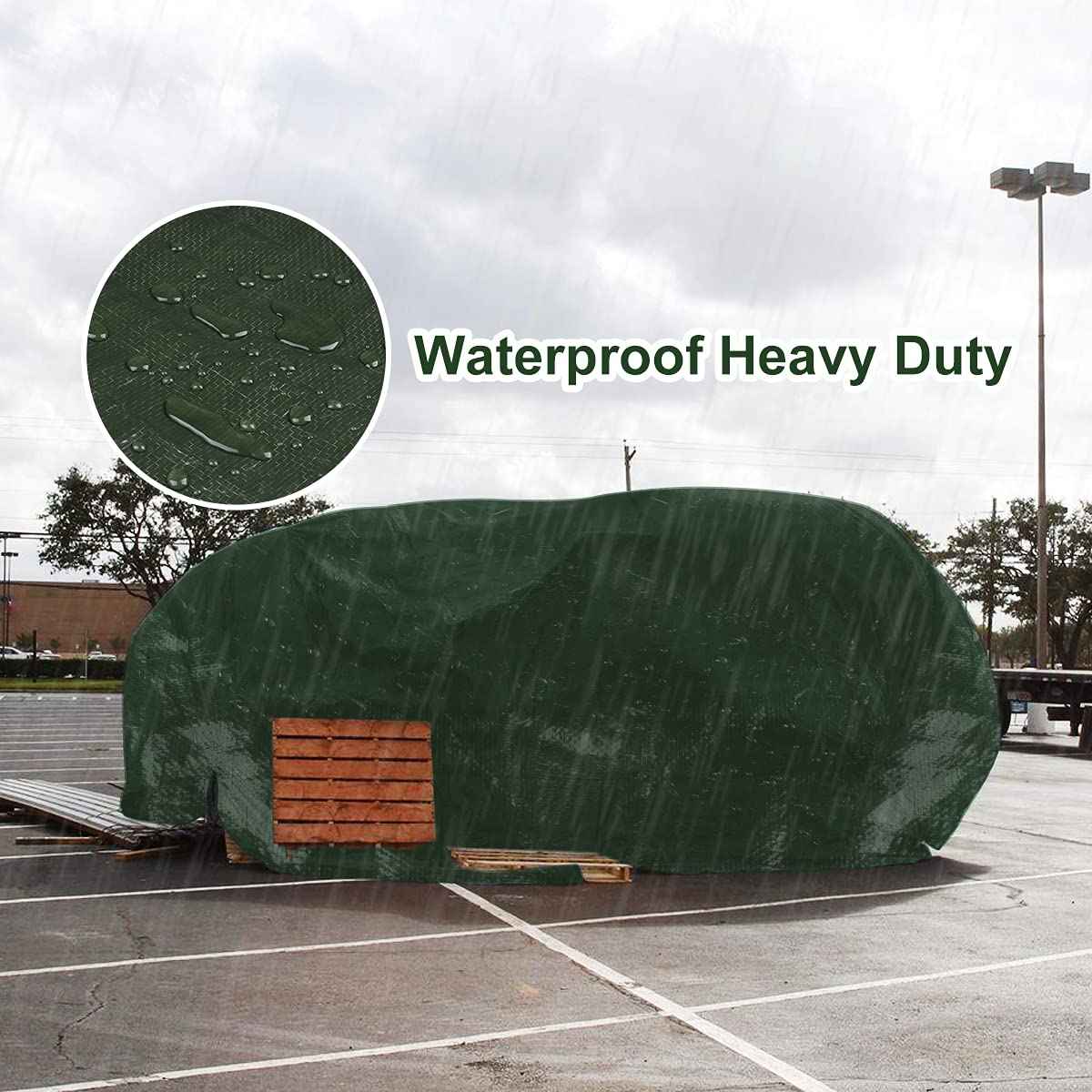 Onarway Poly Tarps Waterproof for Outdoor: Green Tarpaulin 6Mil Thicken 5x8 Ft 2Packs- Anti-UV Waterproof Tarp Cover with Grommets Multipurpose for Boat Pool Roof Camping