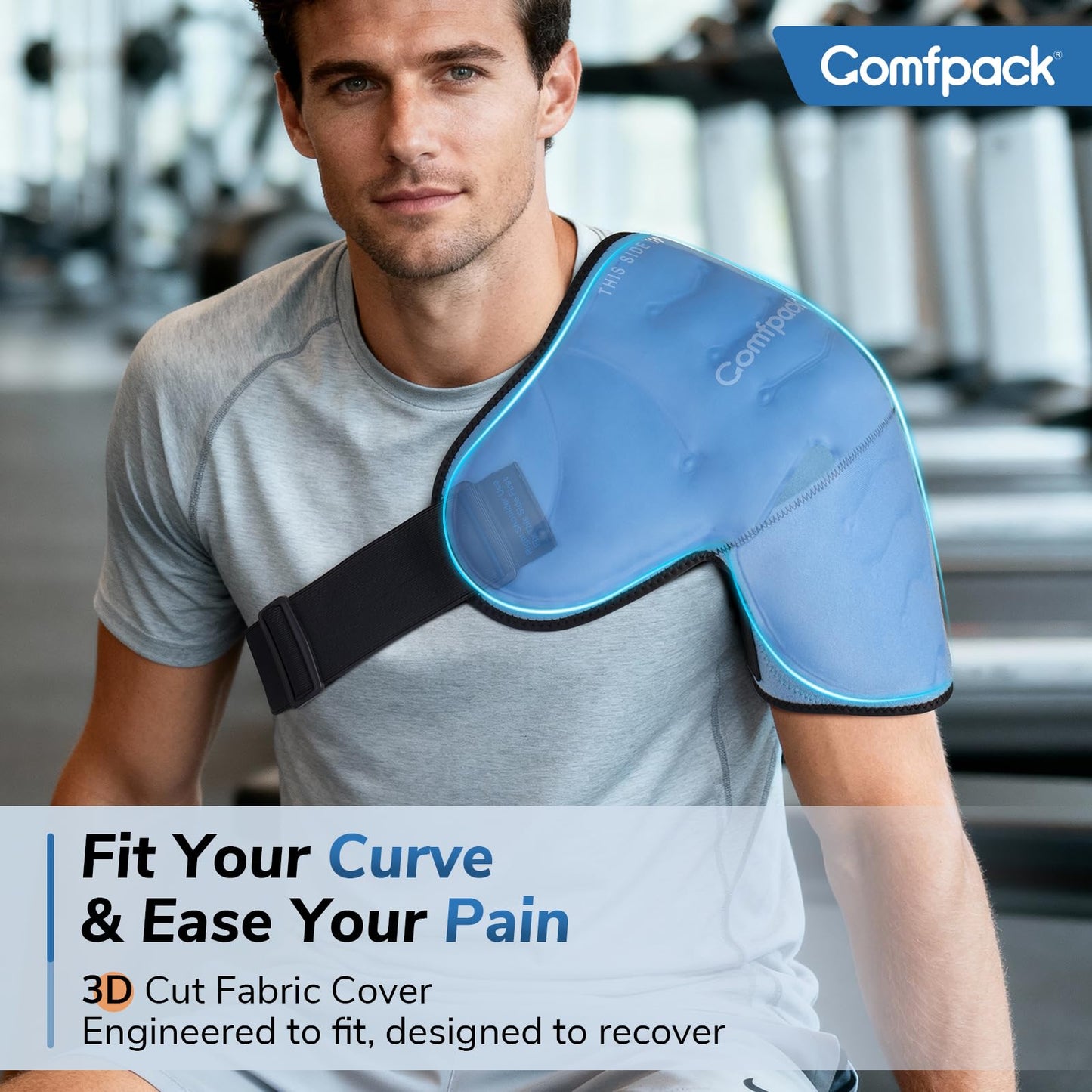 Comfpack Shoulder Ice Pack Wrap, Shoulder Brace Compression Sleeve for Rotator Cuff and Arm, Cold Therapy Wrap for Injuries, Bursitis, Tendinitis, Surgery Recovery, Easy to Put On & Take Off