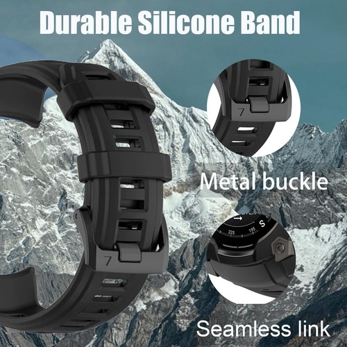 Compatible for Garmin Instinct 3 Case with Band, Classic Watch Bands with Case Cover Compatible for Garmin Instinct 3 45mm, 50mm Watch (Black case+Black band, for Instinct 3 50mm)