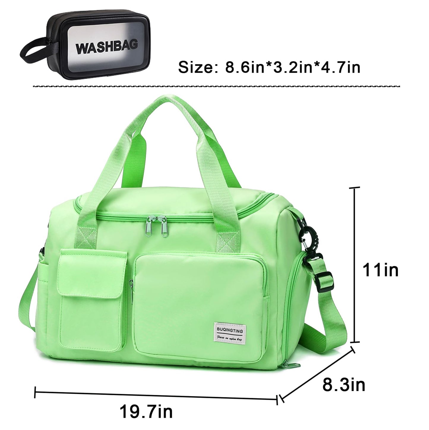 Small Gym Bag for Women, Travel Duffle Bag Carry On Weekender Bag with Shoe Compartment