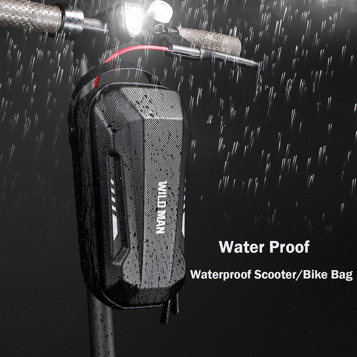 SplendoRoute Scooter Storage Bag, Waterproof Scooters Handlebar EVA Hard Shell Bike Front Bag for Carrying Charger Tools Repair Tools 3L