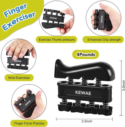 Grip Strength Trainer Kit - 6 Pack Hand Grip Strengthener & Finger Exerciser for Muscle Building & Recovery