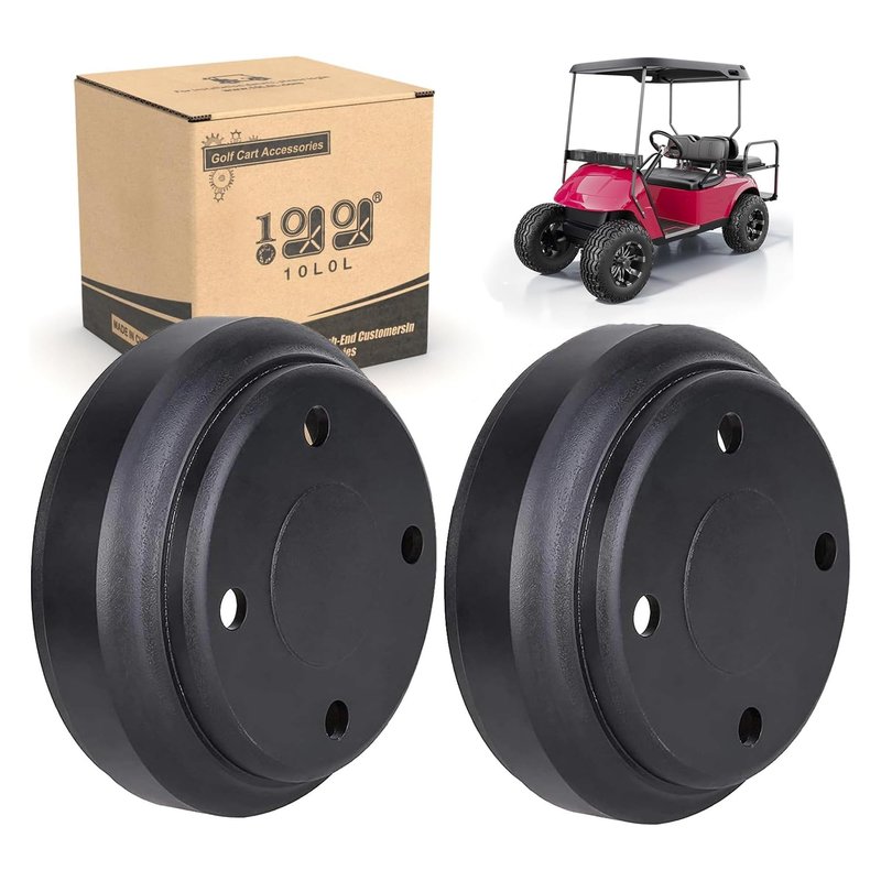 10L0L Golf Cart Rear Brake Drums for Club Car DS 1995-up & Precedent 2004-up Gas & Electric, OEM 1017911-01,1018232-01 (2 Pack)