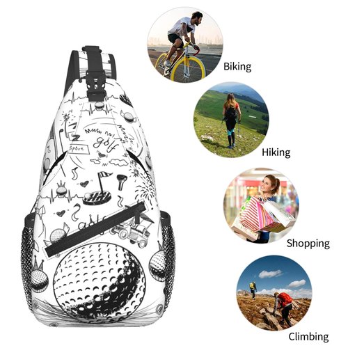 Golf Sling Bag Golf Balls Crossbody Backpack Sport Gym Chest Bags Hiking Travel Casual Daypack For Women Men Adults Gifts