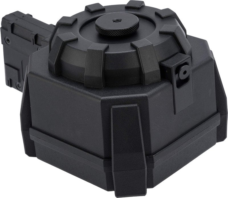 Evike Airsoft - Angel Custom 2000 Round Blok Firestorm AEG Airsoft Drum Flashmag (Color: Black / M4)