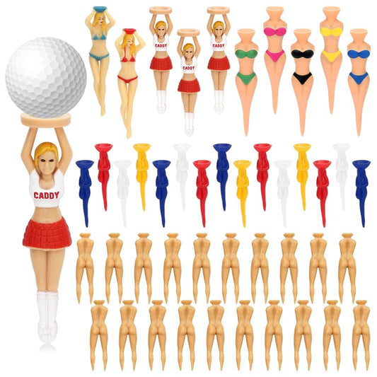 SUBANG 45 Pieces Funny Golf Tees Sexy Girl Lady Bikini Girl Golf Tees Naked Novelty Golfing Tee Nude Golfer Accessories Plastic Pin up Golfing Tee for Golfer Game Training