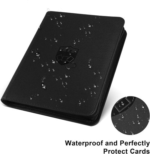 GERMUN Trading Card Binder - Premium 9 Pocket Holder for 360 Cards | Double-Sided Album (Black)