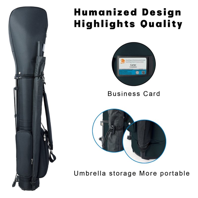 Golf Bag, Golf Stand Bag with Shoulder, Small Golf Club Bag, Women Golf Bag with Cooler (Black)