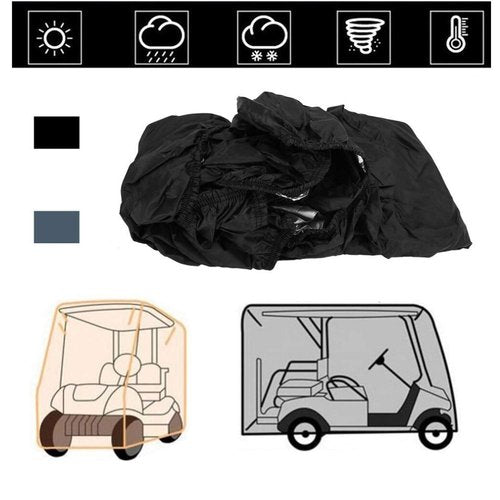 ConPus golf cart cover, Golf Cart Cover ,For EZGO Club Car and Yamaha, Waterproof with Extra PVC Coating Sunproof Dustproof Black 112" L x 48" W x 66" H (black)