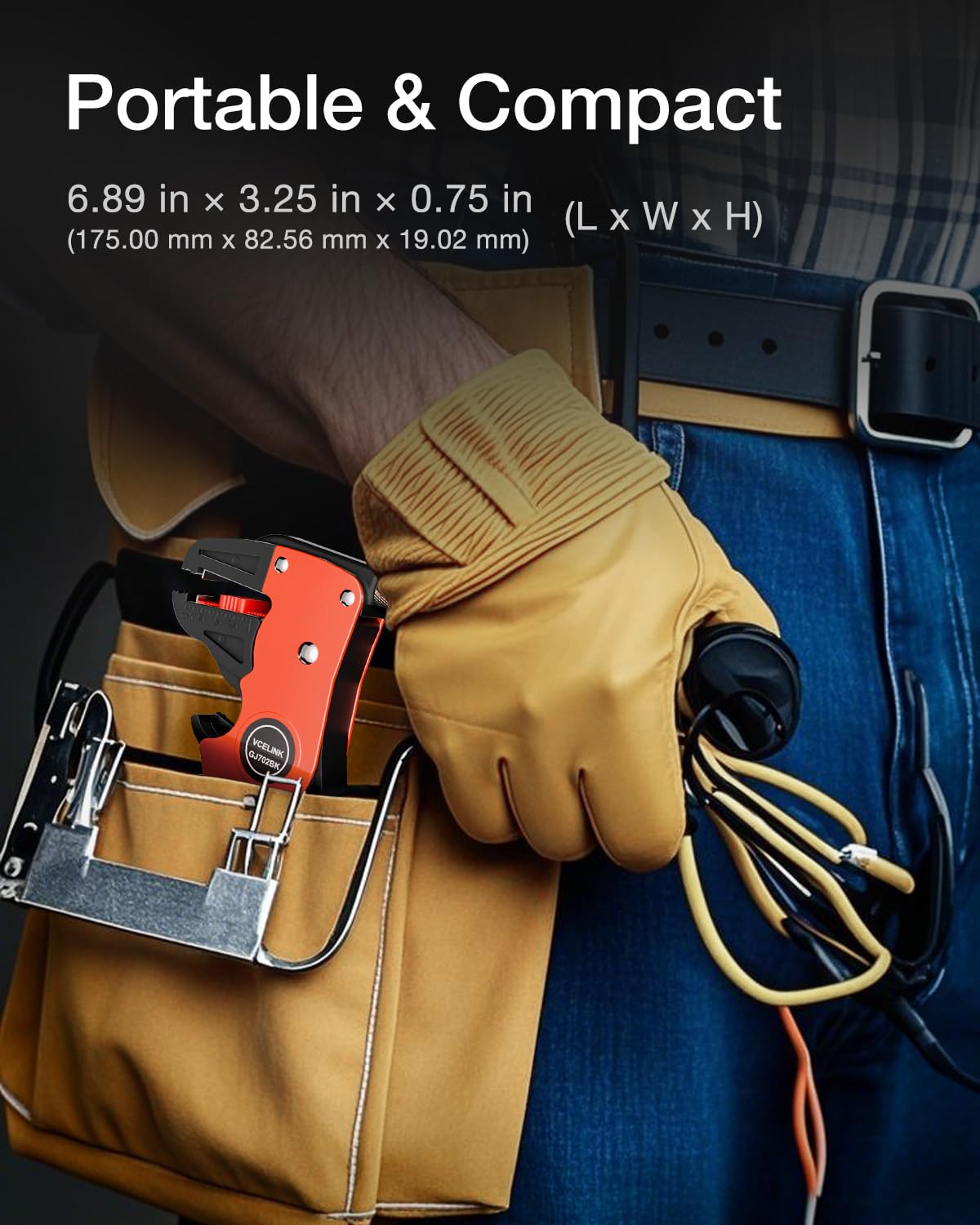 VCELINK Automatic Quickstrip Wire Stripper and Cutter, Professional Quick Strip Wire Stripper, 2 in 1 Adjustable Electrical Cable Wire Stripping Tool&Eagle Nose Self-Adjusting Wire Pliers, Black