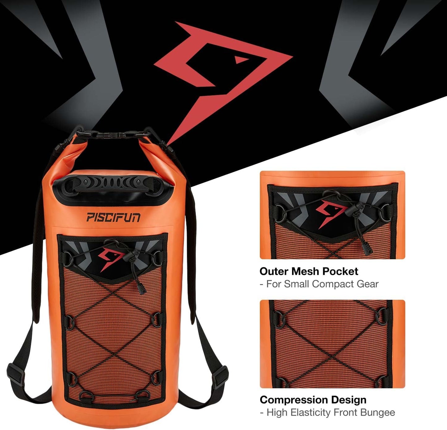 Piscifun Waterproof Dry Bag - Floating Backpack with Phone Case | 10L/20L/30L/40L for Boating & Kayaking