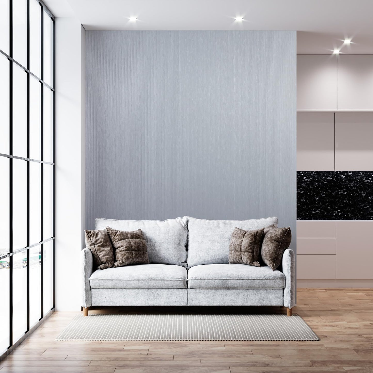 wishFIRE Silver Peel and Stick Wallpaper 15.7"×118" Metallic Textured Contact Paper Modern Waterproof Wall Paper Removable Self Adhesive Vinyl DIY Decor Wallpaper for Bedroom Kitchen Cabinets Fridge