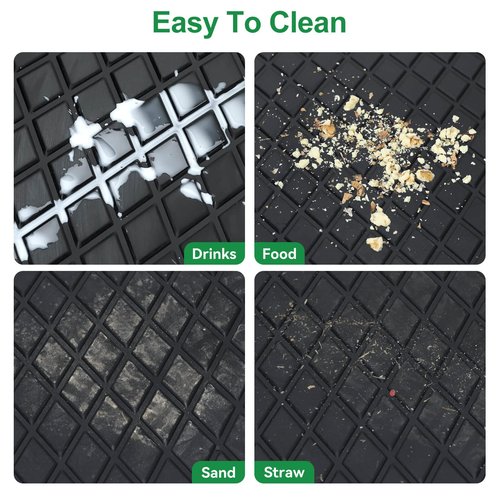 LEAPGOMAX Golf Cart Floor Mat for ICON i20 i40 Full Coverage Floor Liner Mat Replacement Compatible with iCON Golf Carts (i20, i40) and Advanced EV (Gen1) Rubber Non-Slip Easy to Clean-Black Trim