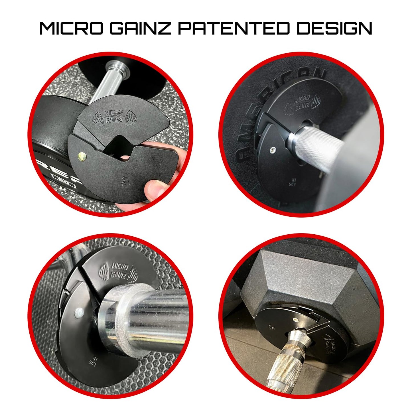 Micro Gainz 1LB Dumbbell Fractional Weight Plates 2 or 4 Piece- Designed for Dumbbell Training and Micro Loading, Made in USA (2 Piece)