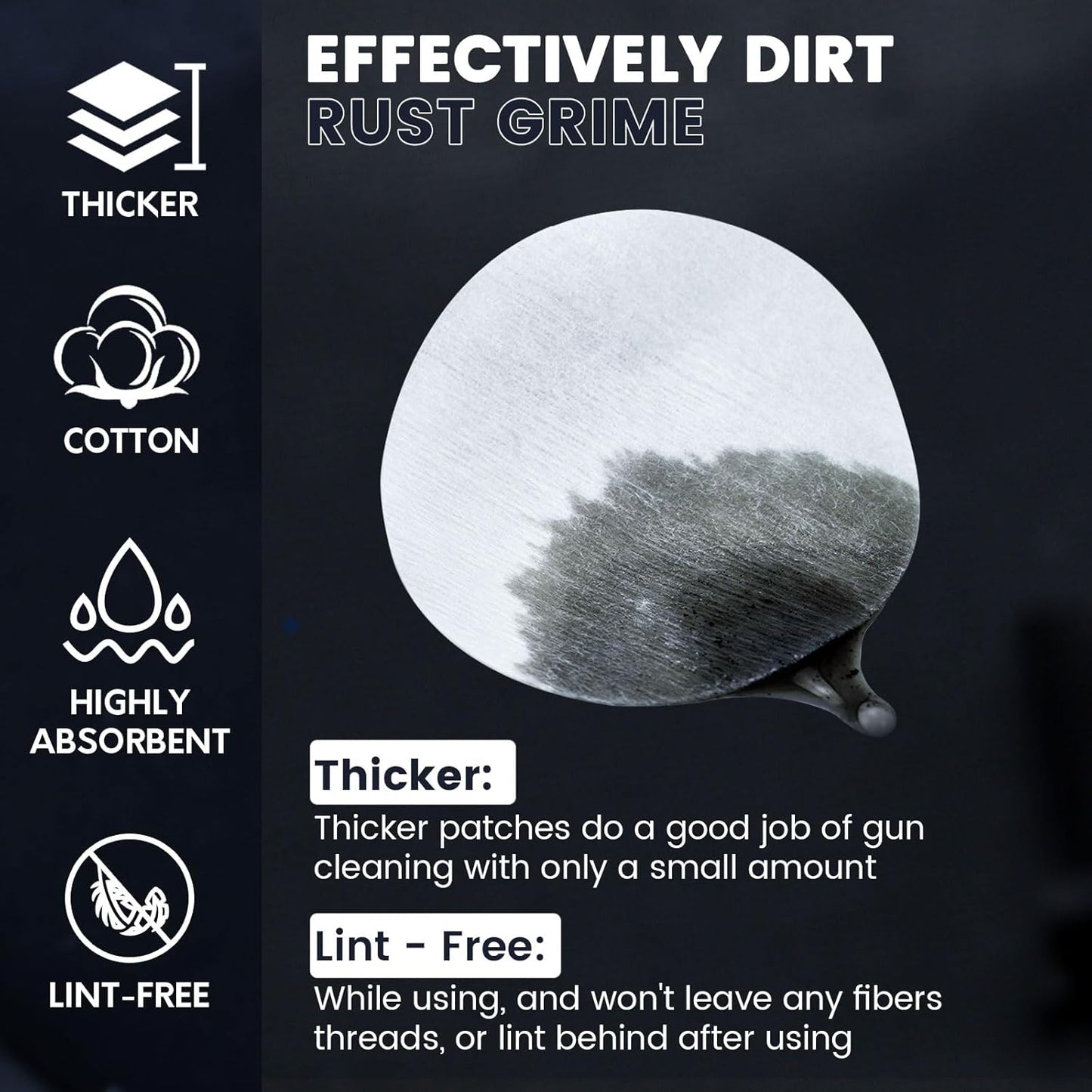 PINGMIC Gun Cleaning Kit - 1200/800/600PCS with Pointed Swabs & Lint-Free Patches | Fits Most Calibers