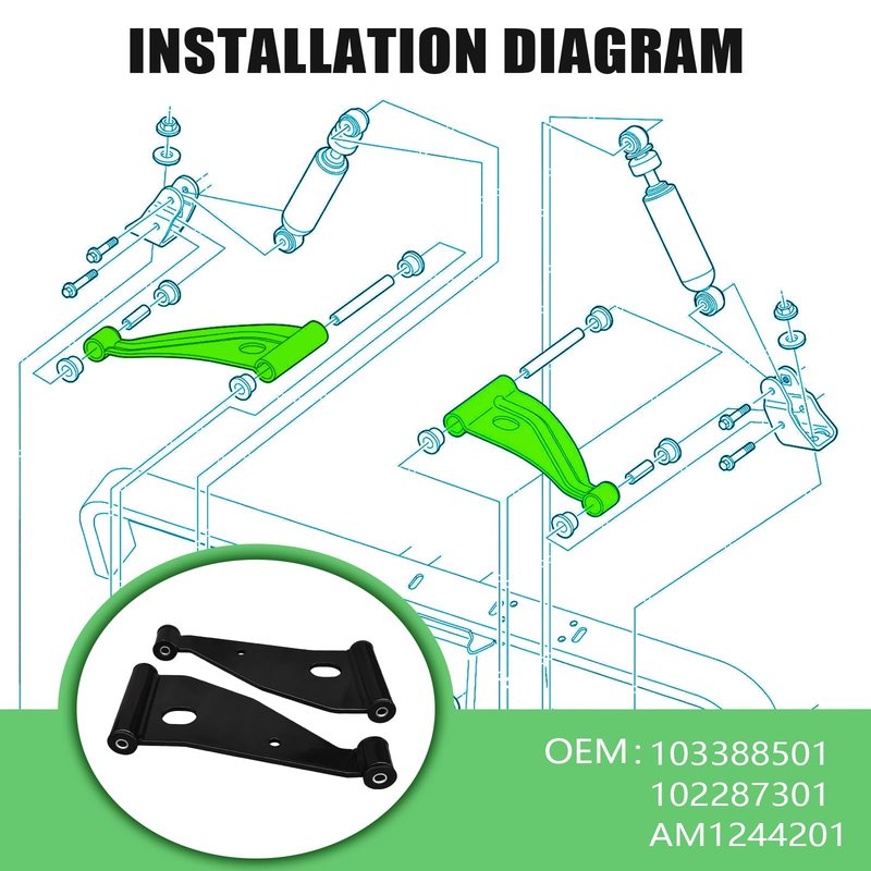 Shu-Ran Golf Cart Control Arm Delta A-Plate for 2004+ Club Car Precedent & 2018-up Tempo Gas Electric Golf Carts, Replace OEM# 102287301, 103388501 (2 Pack)