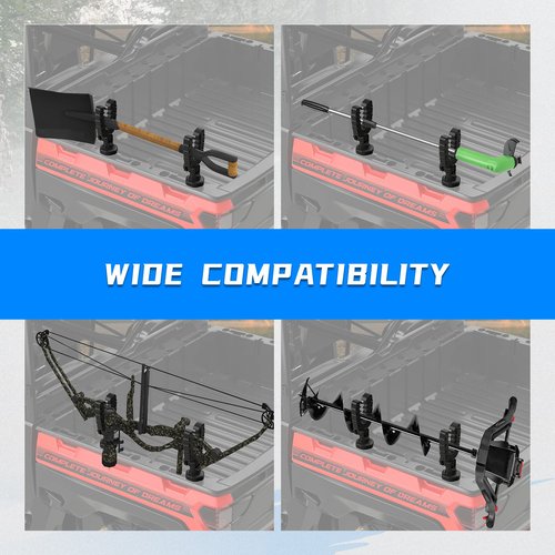 KEMIMOTO UTV Tool Holder Rack, Tie Down Anchor Compatible with Polaris Ranger General, Tool Holder Rack with Rubber Snubbers for Added Security
