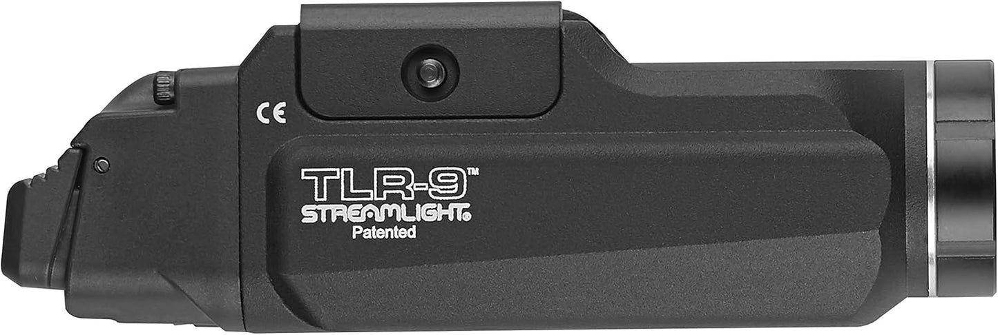 Streamlight TLR-9 Flex Tactical Light - Low-Profile Rail-Mounted Design | Includes CR123A Batteries, Black