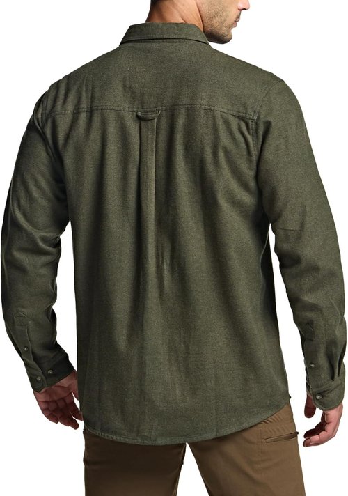 CQR Men's Flannel Shirt - 100% Cotton, Long Sleeve, Soft & Warm Casual Plaid | Perfect for Outdoor Wear