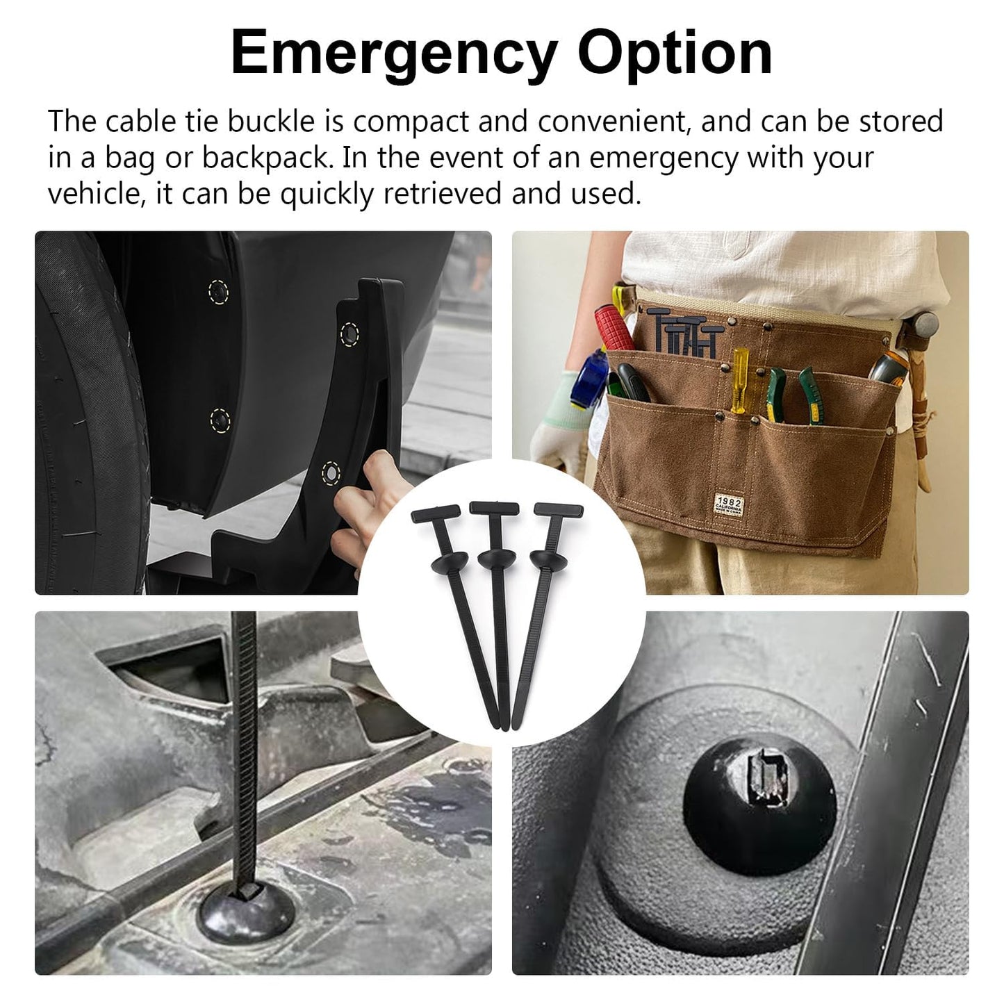 PAUTRIC 150Pcs Nylon Universal Cable Tie Buckle for Car, Automotive Zipper Clips, Plastic Rivet Grip Zip Ties, Snap-Fit Bumper Retainer Fender Liner Door Panel Fastener