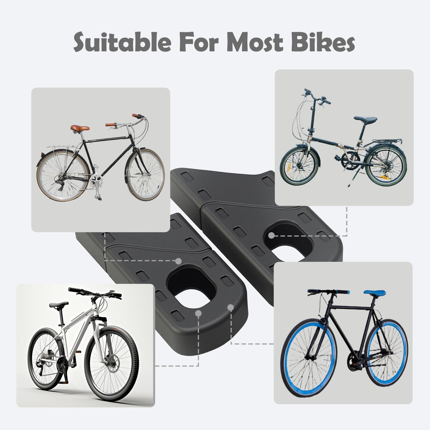 YERGOFE Black Bike Crank Boot Protectors - 4 Pcs Silicone Crankset Protectors Universally Fit Bicycles | Non-Slip Waterproof Pedal Arm Guards for MTB/Road Bike | Rustproof Maintenance-Free Design