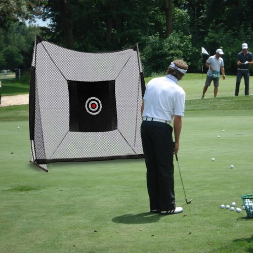 ASENVER 57" x 57" Silent Golf Practice Hitting Net - Mute Golf Target Cloth for Indoor/Outdoor Training (Black)