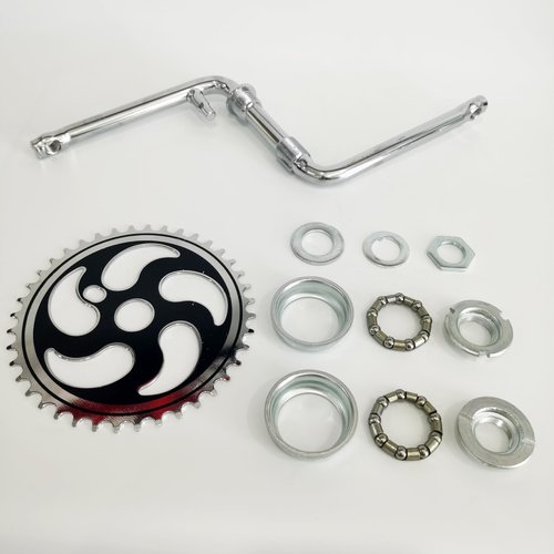 DONSP1986 2”Cup Wide Pedal Crank Kit, One-Piece Crank, for 2- Stroke Motor,Gas Motorized Bicycle 48cc/66cc/80cc (Black-Silver, 40 Teeth)