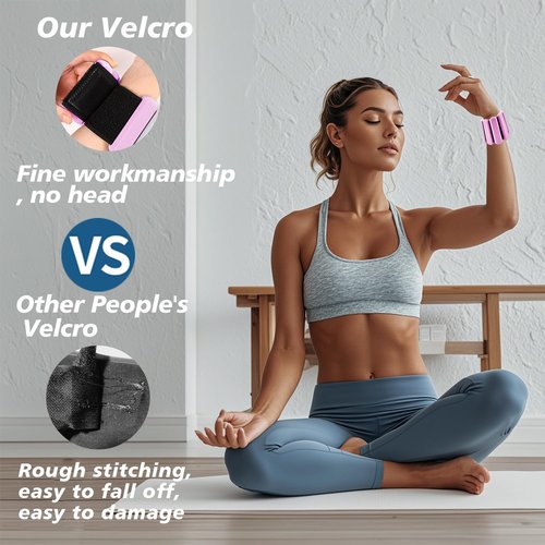 Wrist and Ankle Weights for Women & Men 2 Pack (1lb Each), Adjustable Silicone Wearable Arm & Leg Weights for Pilates, Gym, Yoga, Cardio, Strength Training (Pink)
