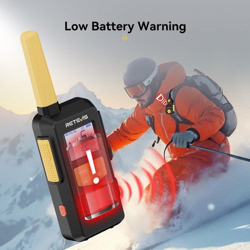 Retevis EZtalk 2S GMRS Radio - Walkie Talkie Long Range with Controllable Mic, 1800mAh Low Temperature Battery, Rugged IP67 Waterproof Radio, NOAA Weather Alert, Compact Radio for Skiing, Snowboarding