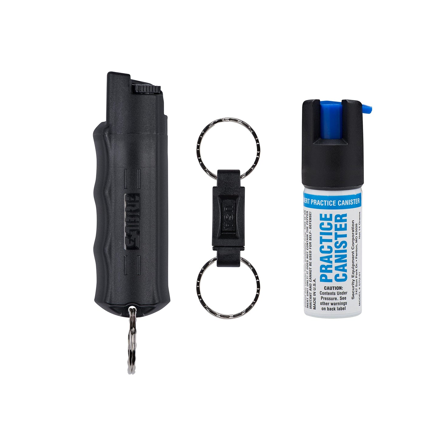 SABRE Pepper Spray - Quick Release Keychain for Easy Carry & Fast Access, Max Police Strength Self Defense OC Spray with UV Dye, 10 Sec. Spray Time, Finger Grip - Faster Aim, 0.54 fl oz, Secure Safety
