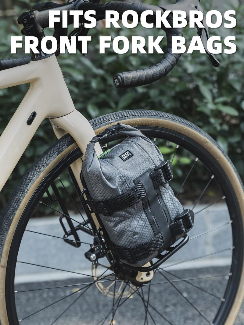 ROCKBROS Front Bike Rack Aluminum Alloy Luggage Touring Carrier Racks 6.6lbs Capacity Cycling Equipment Mountain Road Bike Cargo Rack, Black,Two-Pack