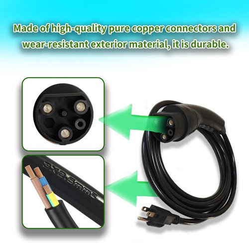 BTUYDTUY EV Golf Cart Charger Power Cord （Factory Replacement） 120V Replaces OEM # 2.04.0620.& 1 Canvas Storage Bag