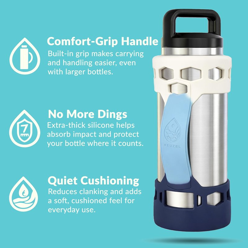REUZBL Bottle Bumper Silicone Boot Sleeve Protector Accessories with Handle for 26 oz & 36 oz Stainless Steel Water Bottles