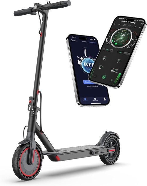 MAXSHOT Electric Scooter - High-Speed 350W/500W Motor, Dual Suspension, 21-28 Miles Range, 8.5/10/14" Tires