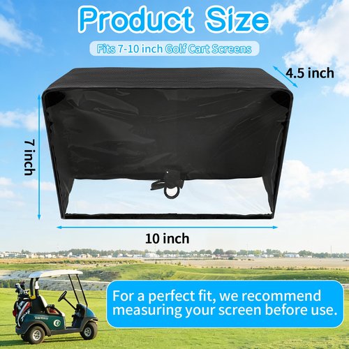 LIXOOMER Golf Cart Screen Cover for Convenient Touchscreen Use, Waterproof & Dustproof Oxford Fabric with Adjustable Drawstring, Fits Evolution & Denago Golf Carts