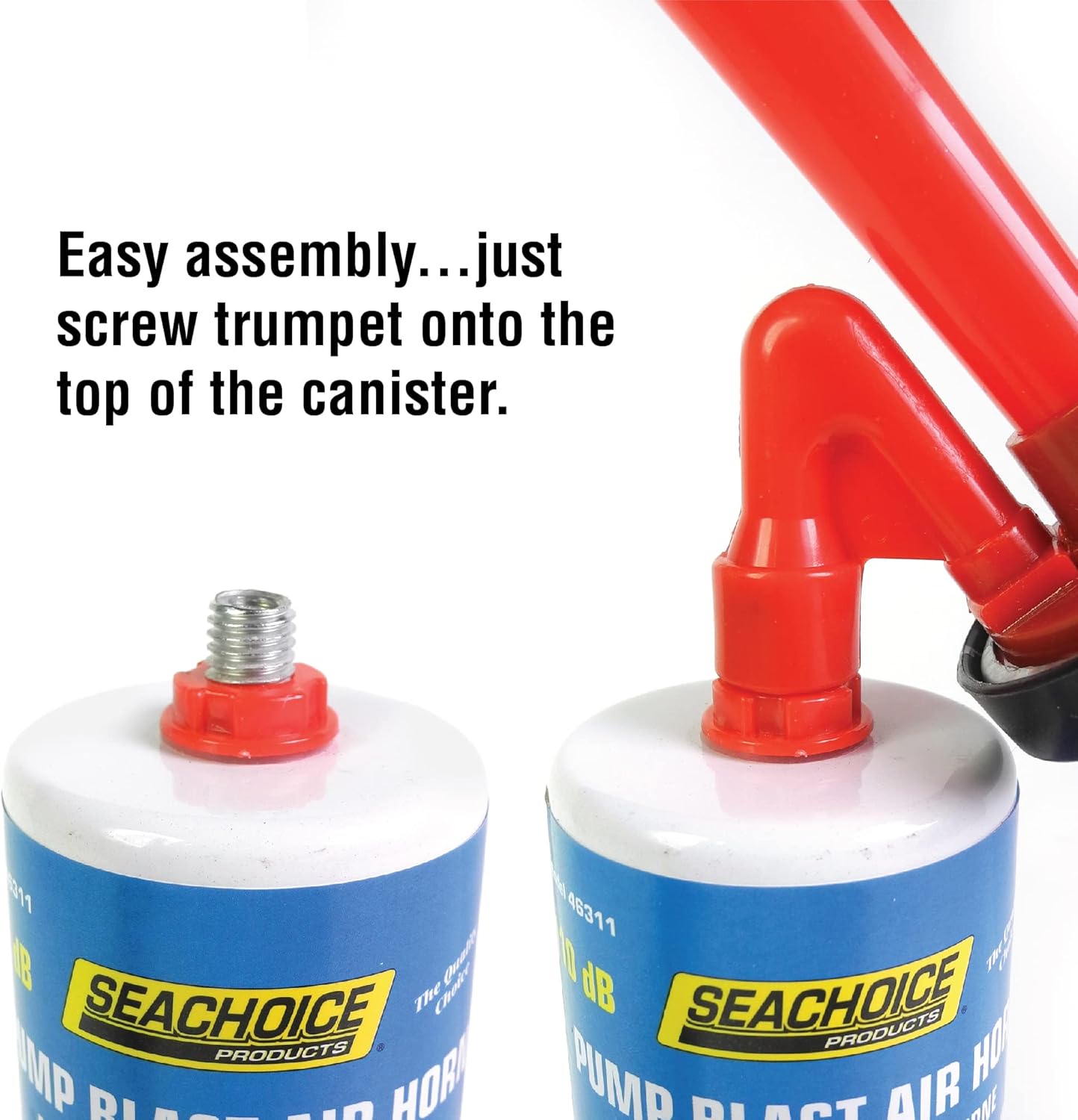 Seachoice Reusable Eco-Friendly Air Horn - 110 dB Sound for Boating, Auto & Sports