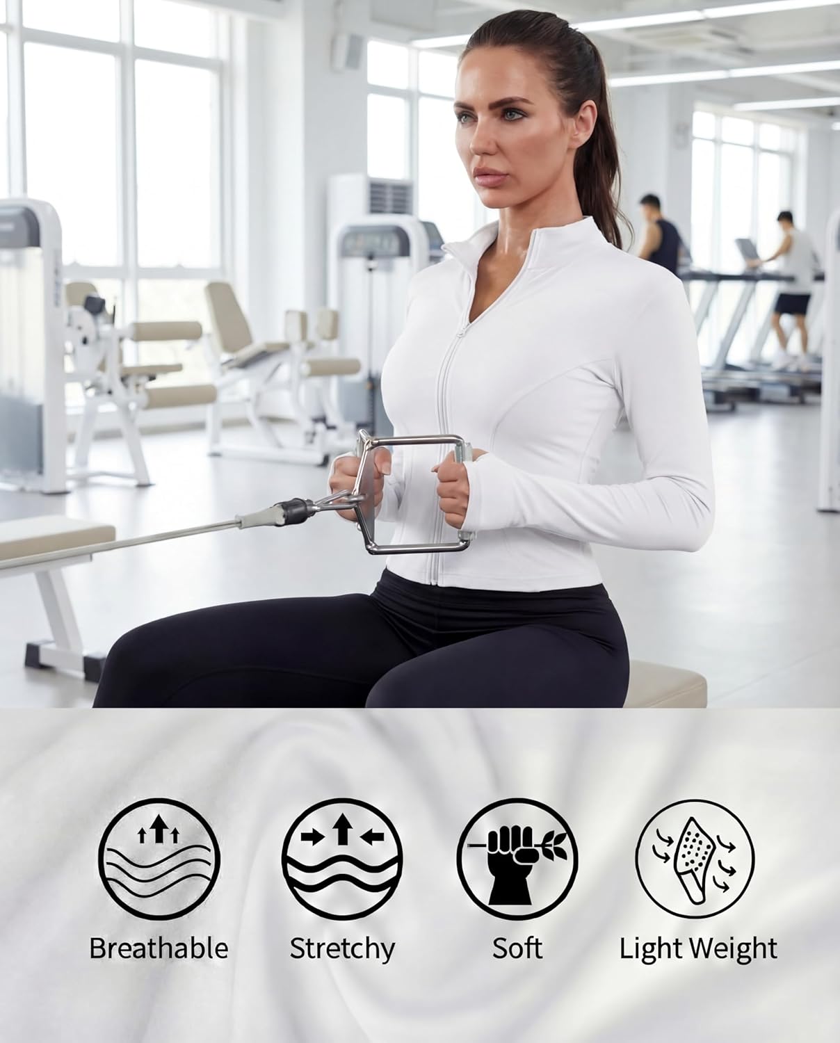 Shyyween Women's Workout Jacket - Slim Fit Cropped Zip-Up Athletic Tops | 3 Pack for Gym & Yoga