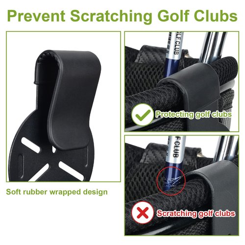 iGuerburn Metal Landing Pads for Golf Bags, Magnetic Golf Bag Accessories for Men with Soft Rubber, Black