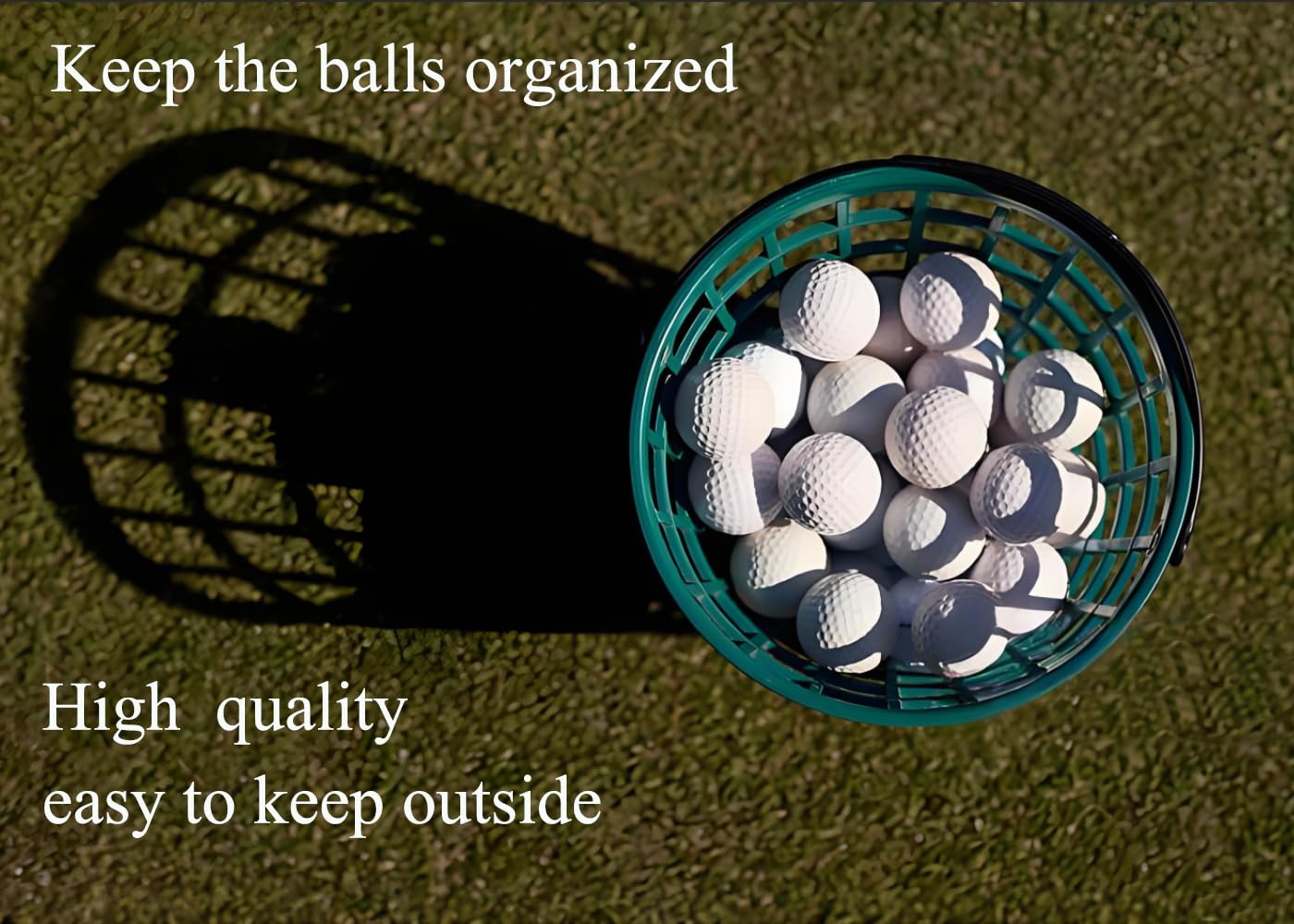 ZoiscPure Golf Balls Basket Ball Bucket Golf Balls Container Case with Handle,Balls Holder, Can Holds 25 Balls,Green Color