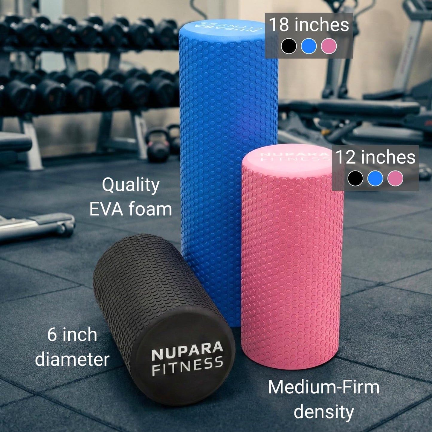 Skiennix Foam Roller - Deep Tissue Muscle Relief for Back & Legs | 18 Inch Dark Blue