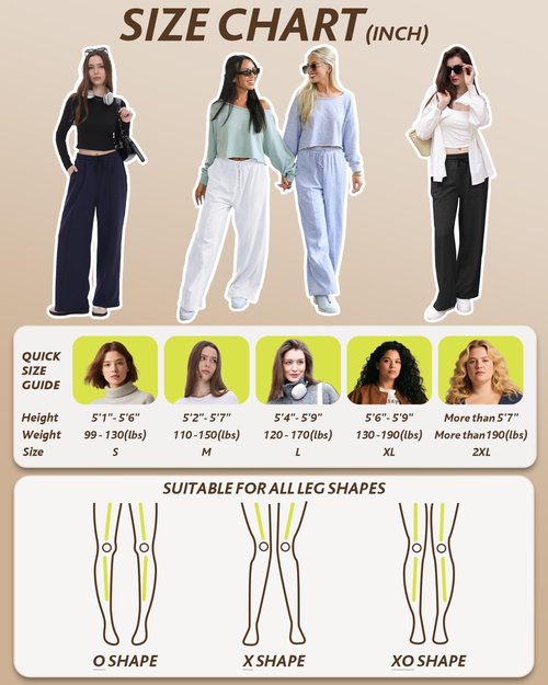 CAMPSNAIL Wide Leg Sweatpants Women - Baggy High Waisted Straight Leg Loose Sweat Pants with Chic Seams Drawstring Pockets