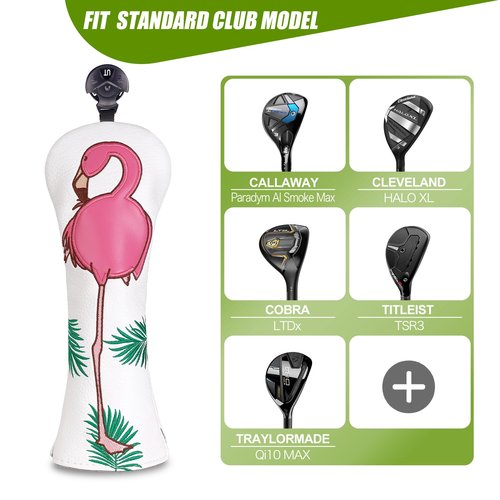 Craftsman Golf Flamingo White Golf Hybrids Headcover Rescue Cover