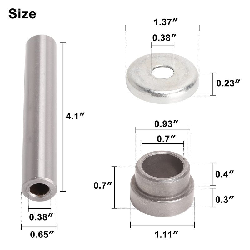 10L0L Golf Cart Steering Knuckle & Spindle Tube Repair Kit for Yamaha G22-G29 Drive 2 (2003-Up) - Complete Bushing, Outer Cover, Spacer Kit, OEM 2NL-23448-00-00, 90381-17067-00, 2NL-23517-00-00