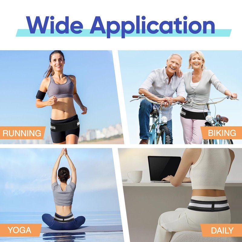 MISF Back Brace for Lower Back Pain, Lightweight Lumbar Support Brace for Women & Men, Breathable And Adjustable Back Support Brace Relieves Sciatica, Hip And Spine Pain, Blakc-120 cm
