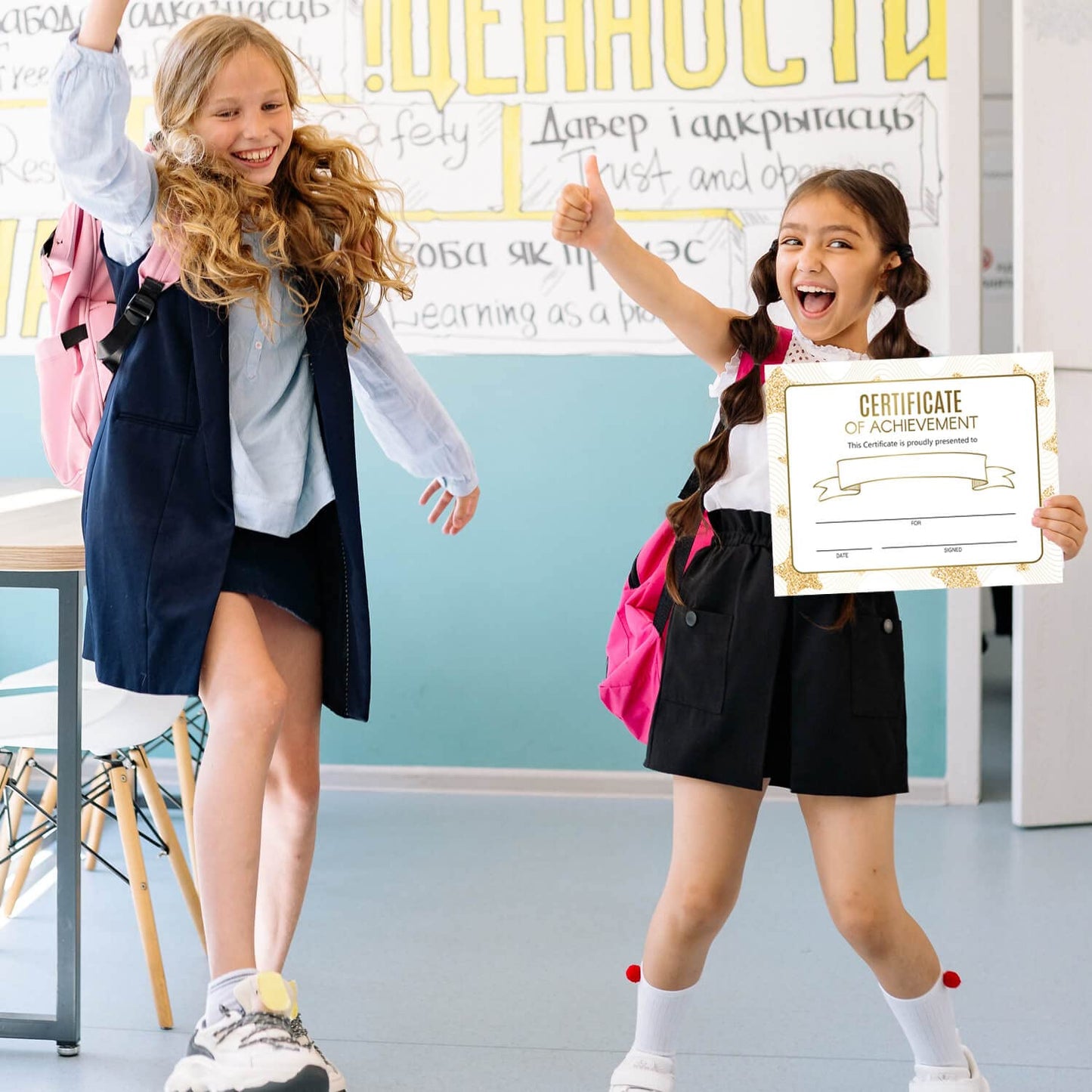 25 Gold Stars Award Certificates - Certificate of Achievement - Student of The Month Certificates for Students,School Graduation Ceremony,Certificate of Achievement Awards.（8x10 in）