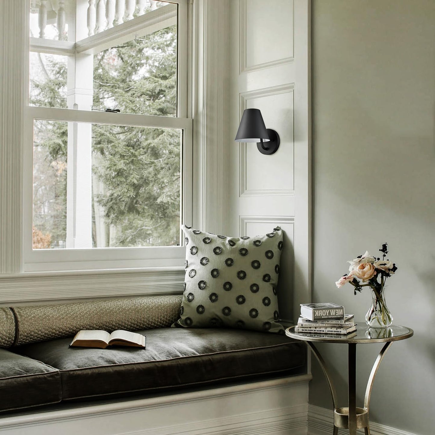 DIRYZON Industrial Wall Sconces Set of Two,Metal Barn Wall Lights for Bedroom,Black Sconce Lighting for Living Room Kitchen Hallway